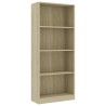    Libreria a 4 Ripiani Rovere Sonoma 40x24x142 cm in Truciolato