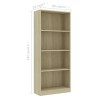    Libreria a 4 Ripiani Rovere Sonoma 40x24x142 cm in Truciolato