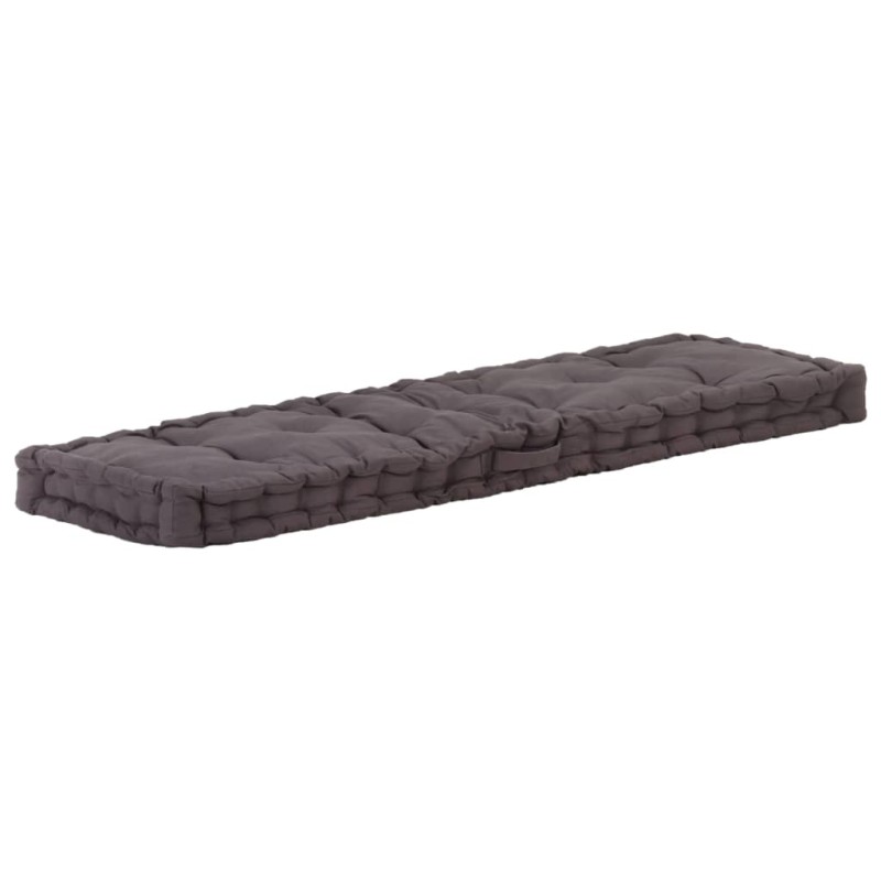 Cuscino per Pallet e Pavimento in Cotone 120x40x7 cm Antracite