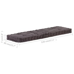 Cuscino per Pallet e Pavimento in Cotone 120x40x7 cm Antracite