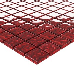 Piastrelle Mosaico 11 pz Rosso 30x30 cm in Vetro