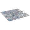 Piastrelle Mosaico 11 pz Grigio e Blu 30x30 cm in Vetro