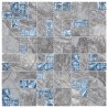 Piastrelle Mosaico 11 pz Grigio e Blu 30x30 cm in Vetro