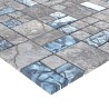 Piastrelle Mosaico 11 pz Grigio e Blu 30x30 cm in Vetro