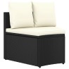    Set Divani da Giardino 4 pz con Cuscini in Polyrattan Nero