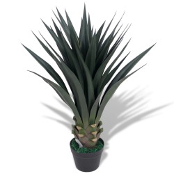    Yucca Pianta Artificiale con Vaso 85 cm Verde