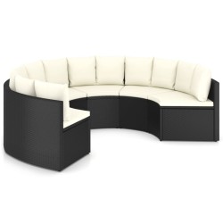    Set Divani da Giardino 6 pz con Cuscini in Polyrattan Nero