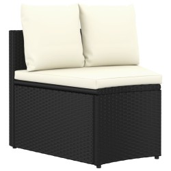    Set Divani da Giardino 6 pz con Cuscini in Polyrattan Nero