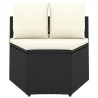    Set Divani da Giardino 6 pz con Cuscini in Polyrattan Nero