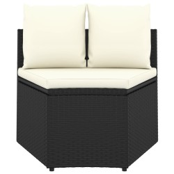    Set Divani da Giardino 2 pz con Cuscini in Polyrattan Nero