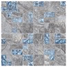 Piastrelle Mosaico 22 pz Grigio e Blu 30x30 cm in Vetro