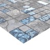 Piastrelle Mosaico 22 pz Grigio e Blu 30x30 cm in Vetro