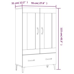    Credenza Bianca 70x31x115 cm in Legno Ingegnerizzato