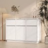    Credenza Bianca 110x34x75 cm in Legno Massello di Pino