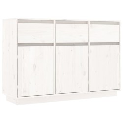    Credenza Bianca 110x34x75 cm in Legno Massello di Pino