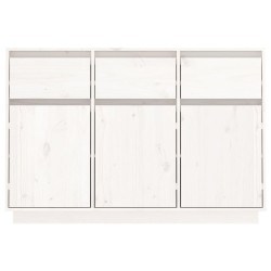    Credenza Bianca 110x34x75 cm in Legno Massello di Pino