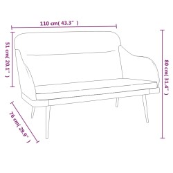 Panca Marrone 110x76x80 cm in Velluto