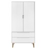    Armadio MOLDE Bianco 90x55x175 cm in Legno Massello di Pino