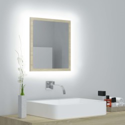    Specchio da Bagno LED Rovere Sonoma 40x8,5x37 cm in Acrilico