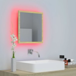    Specchio da Bagno LED Rovere Sonoma 40x8,5x37 cm in Acrilico