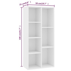    Libreria Bianca 50x25x106 cm in Legno Ingegnerizzato