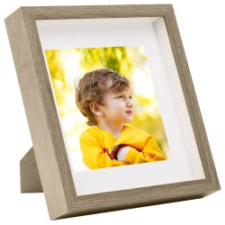 vidaXL Cornici Fotografiche 3D 3pz Legno Scuro 28x28 cm Foto 20x20 cm 