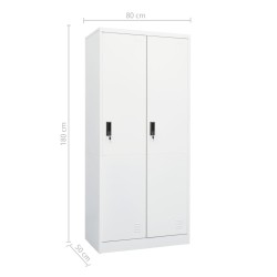 vidaXL Armadio Bianco 80x50x180 cm in Acciaio