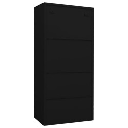 vidaXL Armadio Nero 80x50x180 cm in Acciaio