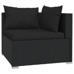    Set Salotto da Giardino con Cuscini 7pz Nero Polyrattan