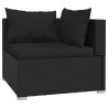    Set Salotto da Giardino con Cuscini 7pz Nero Polyrattan