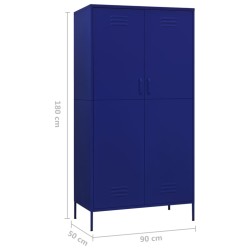 vidaXL Armadio Blu Marino 90x50x180 cm in Acciaio