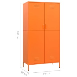 vidaXL Armadio Arancione 90x50x180 cm in Acciaio