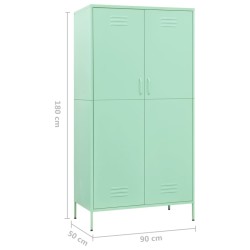 vidaXL Armadio Menta 90x50x180 cm in Acciaio