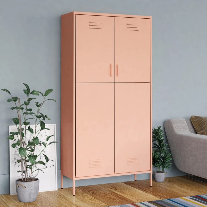 vidaXL Armadio Rosa 90x50x180 cm in Acciaio