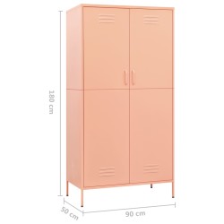 vidaXL Armadio Rosa 90x50x180 cm in Acciaio