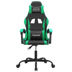 Sedia da Gaming Girevole Nera e Verde in Similpelle