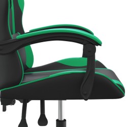 Sedia da Gaming Girevole Nera e Verde in Similpelle