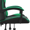 Sedia da Gaming Girevole Nera e Verde in Similpelle