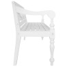 vidaXL Panca Batavia 123 cm in Legno Massello di Mogano Bianco