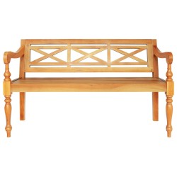 vidaXL Panca Batavia 123 cm in Legno Massello di Mogano Marrone Chiaro