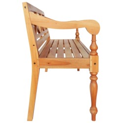 vidaXL Panca Batavia 123 cm in Legno Massello di Mogano Marrone Chiaro