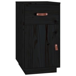    Armadietto da Scrivania Nero 40x50x75 cm Legno Massello Pino