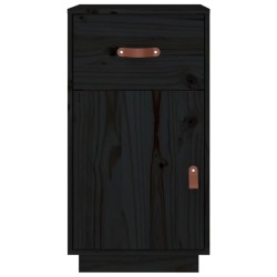    Armadietto da Scrivania Nero 40x50x75 cm Legno Massello Pino