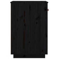    Armadietto da Scrivania Nero 40x50x75 cm Legno Massello Pino