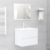    Set Mobili da Bagno 2 pz Bianco Lucido in Truciolato