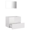    Set Mobili da Bagno 2 pz Bianco Lucido in Truciolato