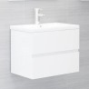    Set Mobili da Bagno 2 pz Bianco Lucido in Truciolato