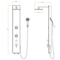 SCHÜTTE Pannello Doccia Vetro Miscelatore GLASDUSCHPANEEL Antracite