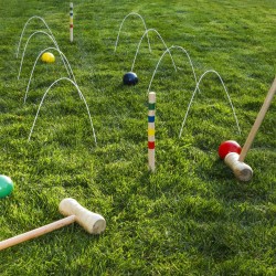 HI Set Gioco Croquet 125x25 cm Multicolore