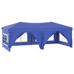 Tenda per Feste Pieghevole con Pareti Laterali Blu 3x6 m